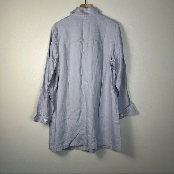 J.Jill Zinc Love Linen Oversized Button Down Tunic Shirt XL Tall - Picture 6 of 6